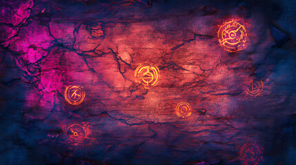 Wall Mural - ancient hidden map symbols