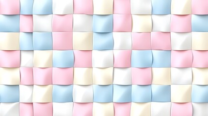 Poster - Pastel colored square tiles arranged in a repeating pattern