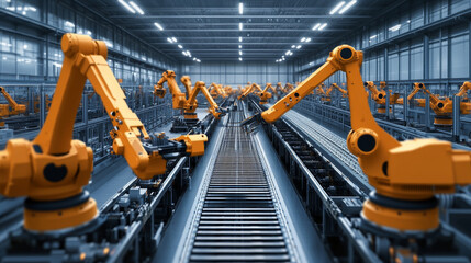 Poster - Isometric robotic arm. Industrial factory machines, manufacturing automatisation and production line robot arms. Engineer robotic mechanism arm futuristic tech 3d isolated  icons set