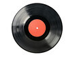 © zphoto83 - Retro vinyl record with a vibrant red center resting on a transparent surface, showcasing its classic design and timeless appeal for music lovers
