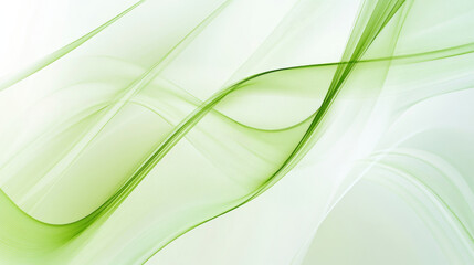 Poster - Light green wavy lines creating a modern abstract pattern, ideal for backgrounds, posters, or website designs, with a focus on flowing shapes and contemporary aesthetics