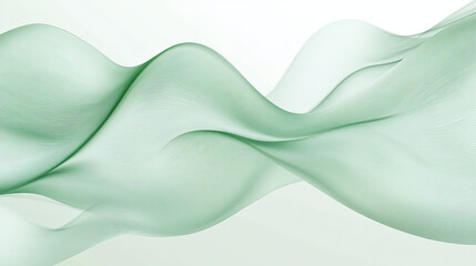 Poster - Light green wavy lines creating a modern abstract pattern, ideal for backgrounds, posters, or website designs, with a focus on flowing shapes and contemporary aesthetics