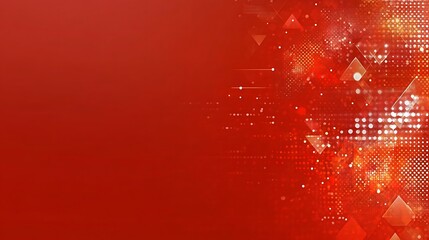 Poster - Abstract design with geometric shapes and a red background