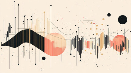 Poster - Graph chart. Financial statistic infographic template, stock and business histogram, financial modern analysis layout.  isolated set. Illustration of financial line analysis, finance histogram