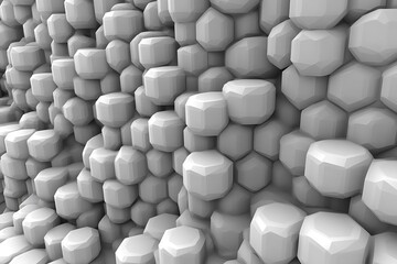Aufkleber - Abstract Geometric Wall of Polygonal Shapes in Monochrome Style Design