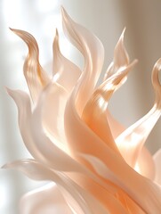 Poster - Elegant and refined abstract design featuring peach and cream hues on a light backdrop