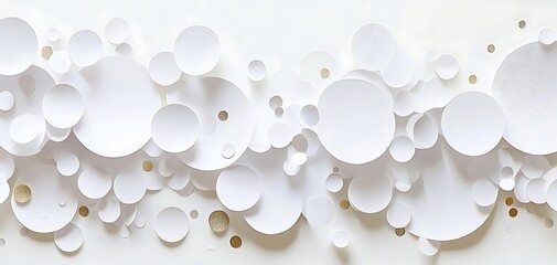 Aufkleber - Elegant circle arrangement with gold accents on a minimalist white background
