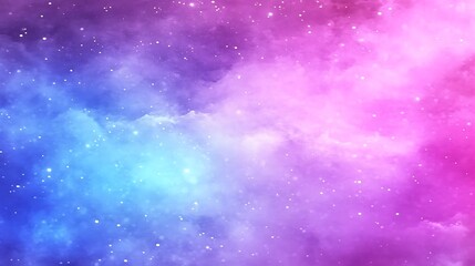 Poster - A colorful abstract depiction of a starry nebula in space