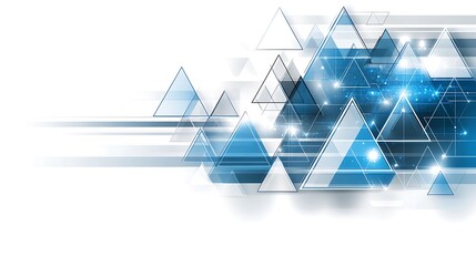 Poster - Geometric abstract artwork featuring transparent triangles and digital connections