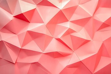 Poster - Abstract Pink Geometric Pattern Background of Folded Paper Triangles