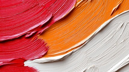 Poster - Abstract Red Orange Gray Paint Texture Swirls