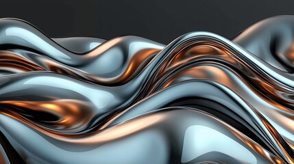 Poster - Abstract Silver and Copper Metallic Fabric Texture