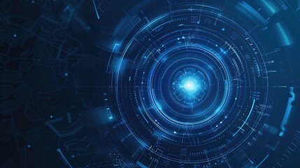 Wall Mural - Blue_technology_sense_circular_ring_circular_disk_