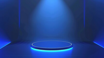 Wall Mural - Blue_technology_sense_circular_ring_circular_disk_