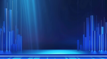 Wall Mural - _Innovative_development_blue_technology_minimalist