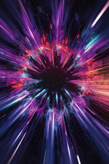 Poster - Dynamic Abstract Burst of Colorful Light and Energy in Space
