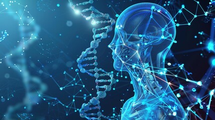 Wall Mural - Technology_Pattern_Blue_Technology_Sense_Biotechnolo