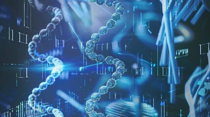 Wall Mural - Technology_Pattern_Blue_Technology_Sense_Biotechnolo