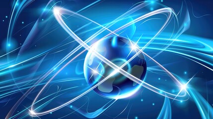 Wall Mural - _Blue_background_scientific_and_technological_background