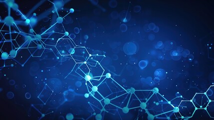 Wall Mural - _Blue_background_scientific_and_technological_background