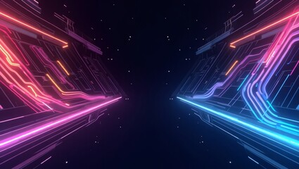 Poster - futuristic digital lines that create a sense of speed and energy