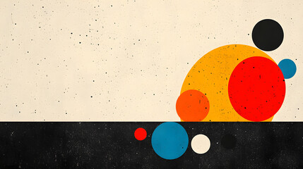 Poster - Abstract Composition with Colorful Shapes on a Textured Background