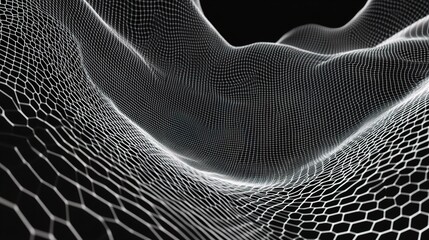 Poster - Abstract Geometric Hexagon Surface with Clean Lines and Depth