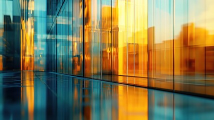 Poster - Abstract Reflection of Glass Surfaces in Urban Environment