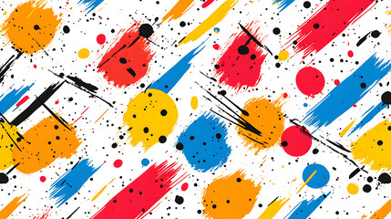 Poster - Colorful Abstract Background with Splashes and Dots in Bright Tones