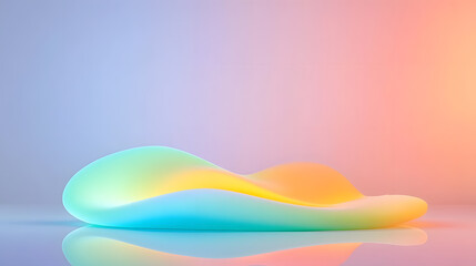 Poster - Colorful Abstract Fluid Shape with Soft Gradients and Reflection