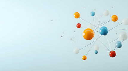 Poster - Colorful Abstract Network of Spheres with Soft Background