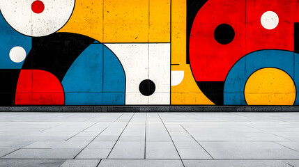 Poster - Colorful Geometric Abstract Wall Mural with Bright Shapes and Patterns