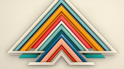 Poster - Layered Pastel Triangles Abstract Geometric Design