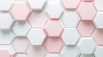 Poster - Abstract Geometric Background with Overlapping Hexagonal Shapes
