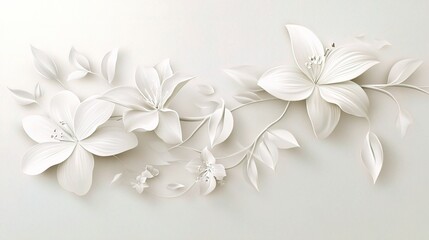 Poster - Elegant White Floral Design on Soft Background for Artistic Decor
