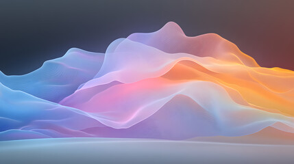 Poster - ethereal waves of colorful swirls under soft light background