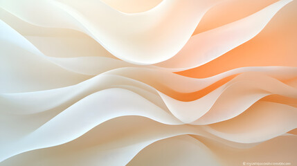 Poster - Gentle Waves of Soft Creamy Textures with Subtle Orange Hues