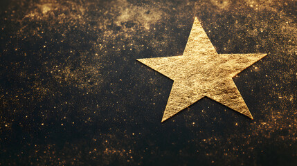 Poster - Golden Star on Sparkling Background for Celebration and Awards