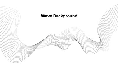 Poster - Abstract modern black wavy line business banner background