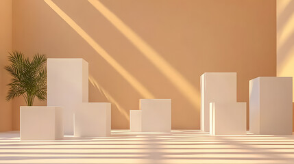 Poster - Minimalist Interior with Geometric Shapes and Natural Light