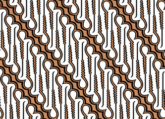 Vector illustration of traditional Indonesian batik motif with parang jati batik shape, suitable for background, batik cloth, cover, decoration, etc.