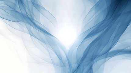 Poster - Soft Blue Smoke Waves Flowing Towards a Bright Center Light