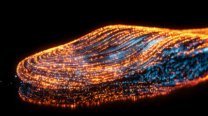 Fototapete - Vibrant Abstract Flow of Light Trails in Dynamic Motion