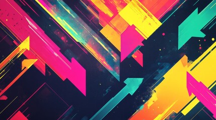 Poster - Creating dynamic digital arrows pattern futuristic space gigapixel artwork virtual reality conceptual design