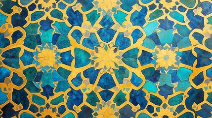 Poster - Creating a vibrant islamic pattern art studio digital artwork creative space close-up interlacing geometry