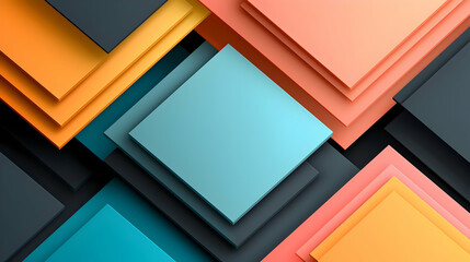 Poster - Abstract Geometric Background with Overlapping Squares