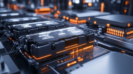 Poster - exploring an automated ev battery factory high-tech location gigapixel imagery industrial environmen