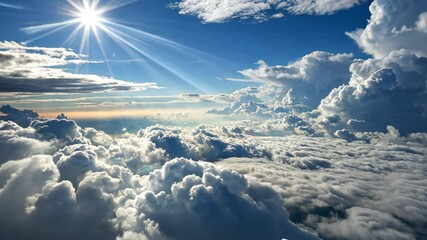 Wall Mural - Stunning view of clouds illuminated by sunlight in the sky