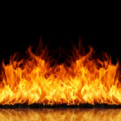Poster - Intense fire blaze abstract background digital art fiery environment close-up view visual impact