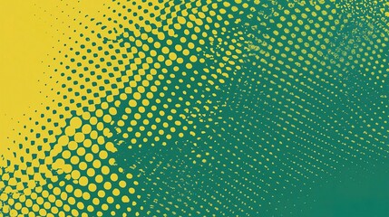 Poster - Abstract Halftone Gradient Pattern in Green and Yellow Colors